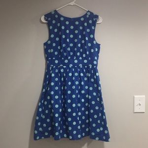 ModCloth blue polka dot sleeveless dress